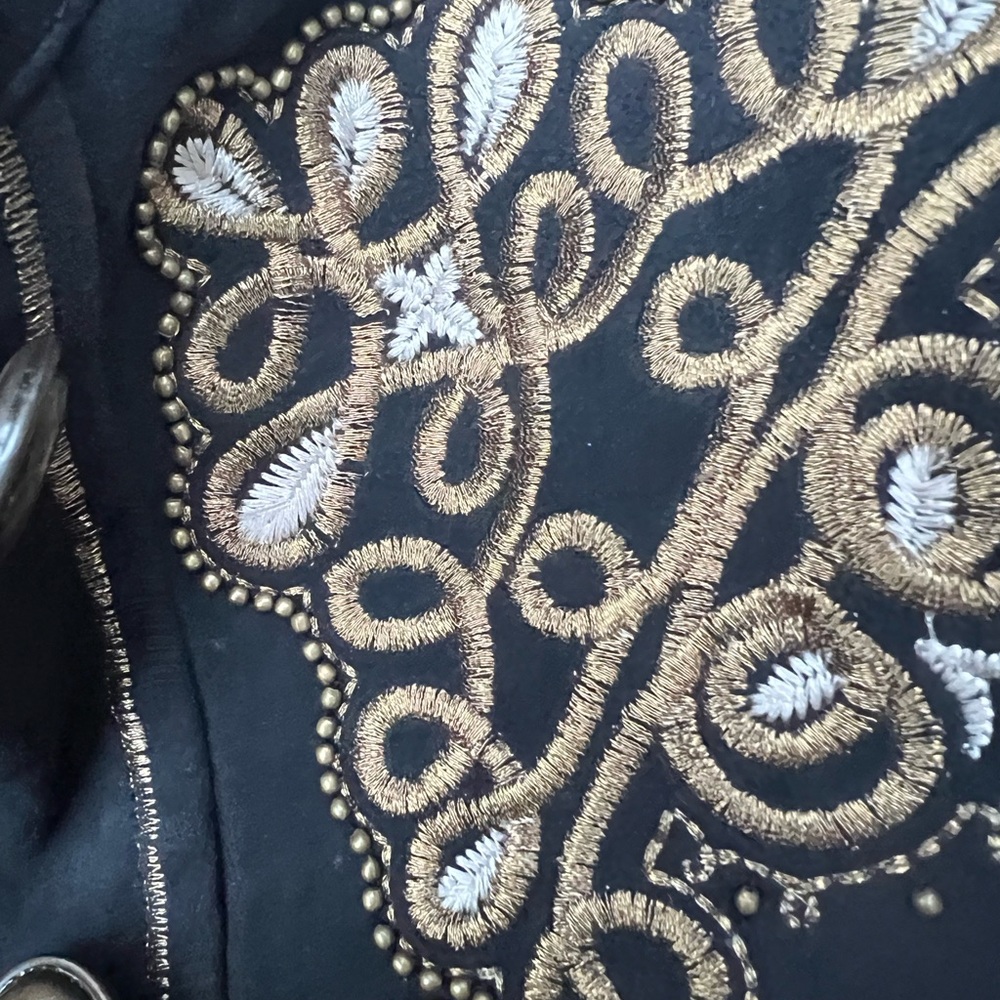 Z098.New Free People We The Free Beaded Embroidered suede leather Jacket $400 - Picture 6 of 6